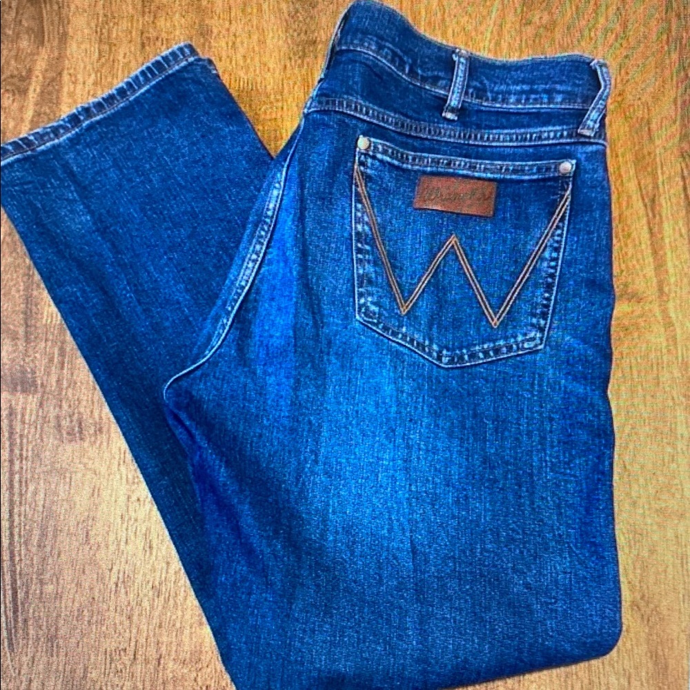 Wrangler Men's Slim Straight Dark Blue Jeans